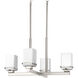 Metric 4 Light 24 inch Brushed Nickel Chandelier Ceiling Light, Design Series