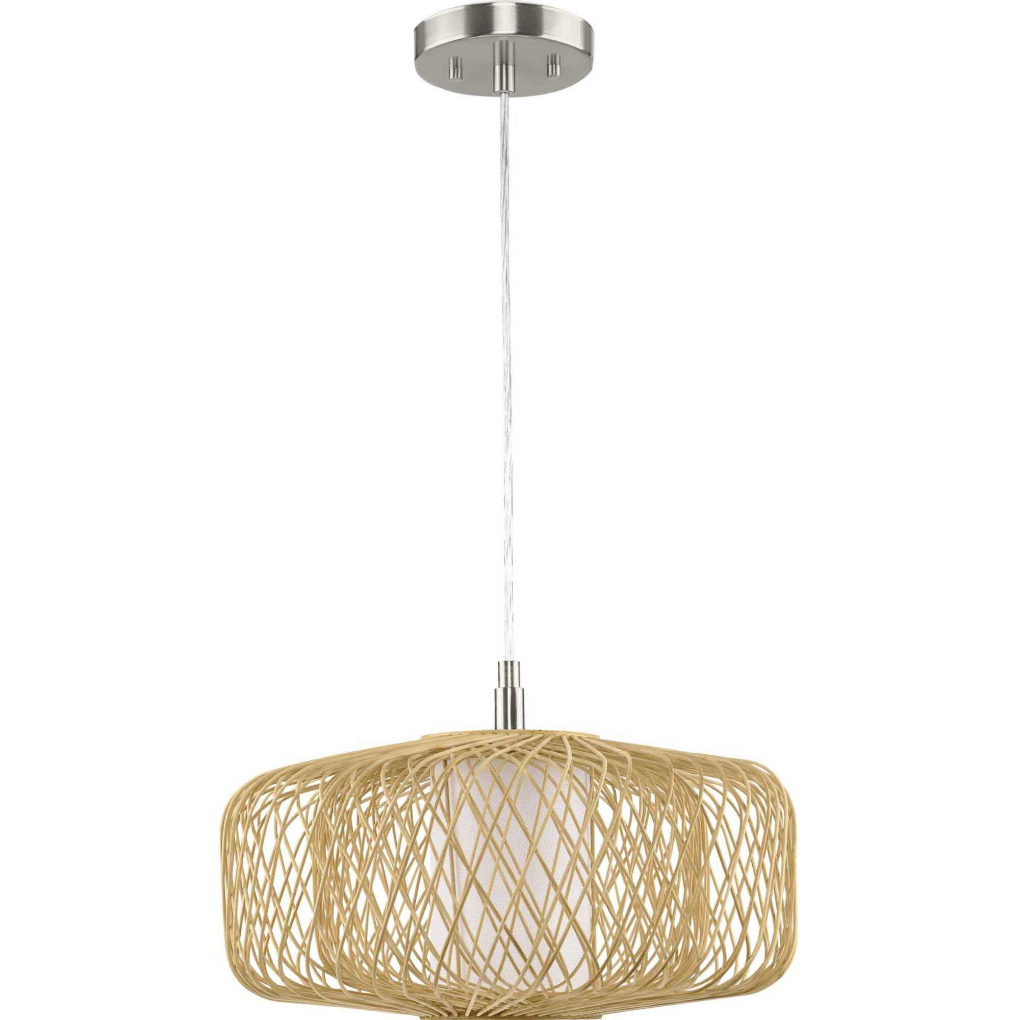 Cordova 1 Light 16 inch Natural Rattan Pendant Ceiling Light, Design Series