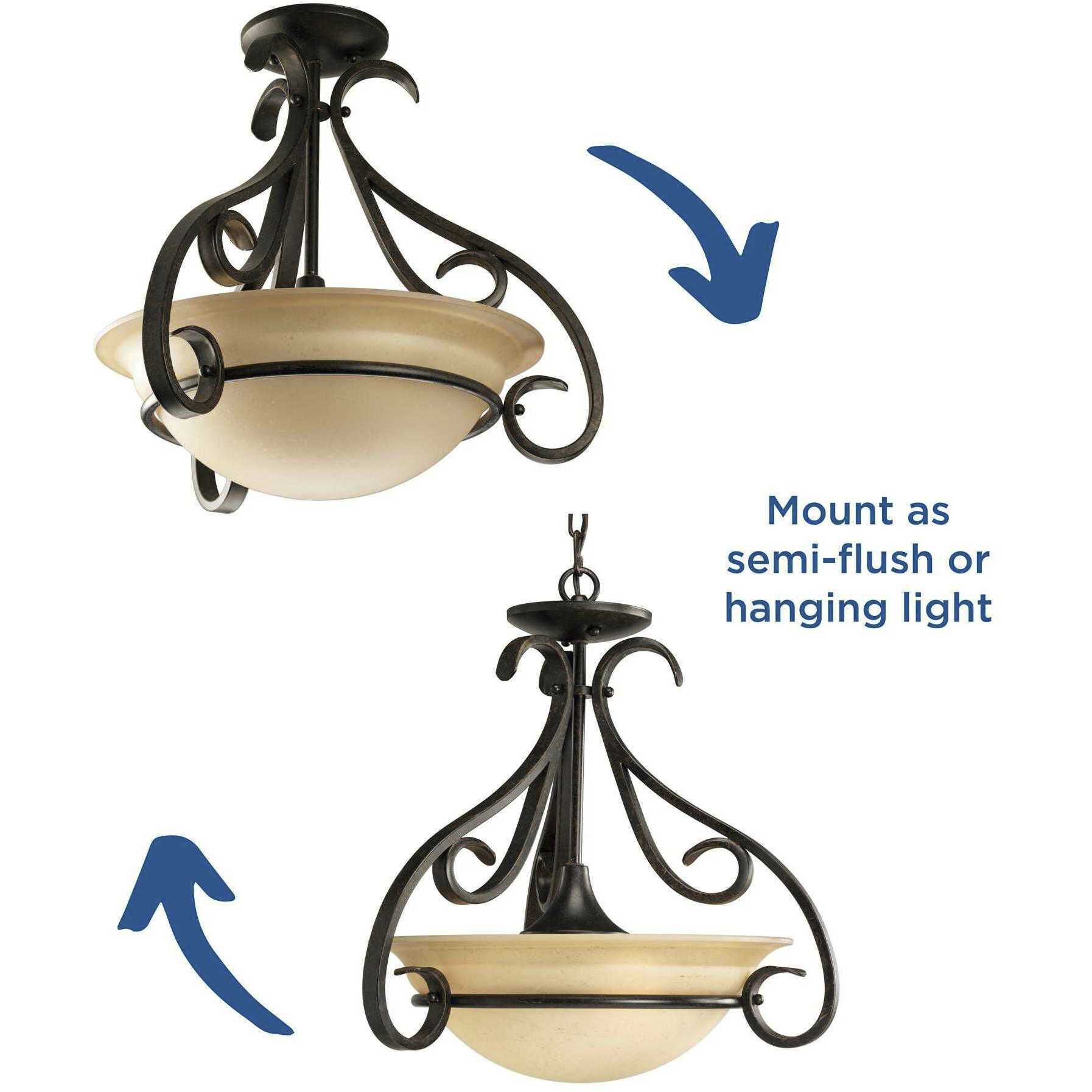 Torino 3 Light 18 inch Forged Bronze Foyer Pendant Ceiling Light