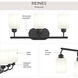 Reines 3 Light 22.75 inch Matte Black Bath Vanity Wall Light