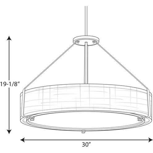 Ratio 6 Light Brushed Nickel Pendant Ceiling Light, Design Series