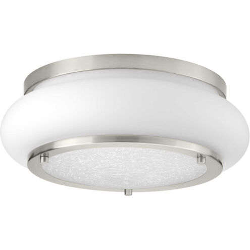 Opal-Linen LED LED 12 inch Brushed Nickel Flush Mount Ceiling Light, Progress LED