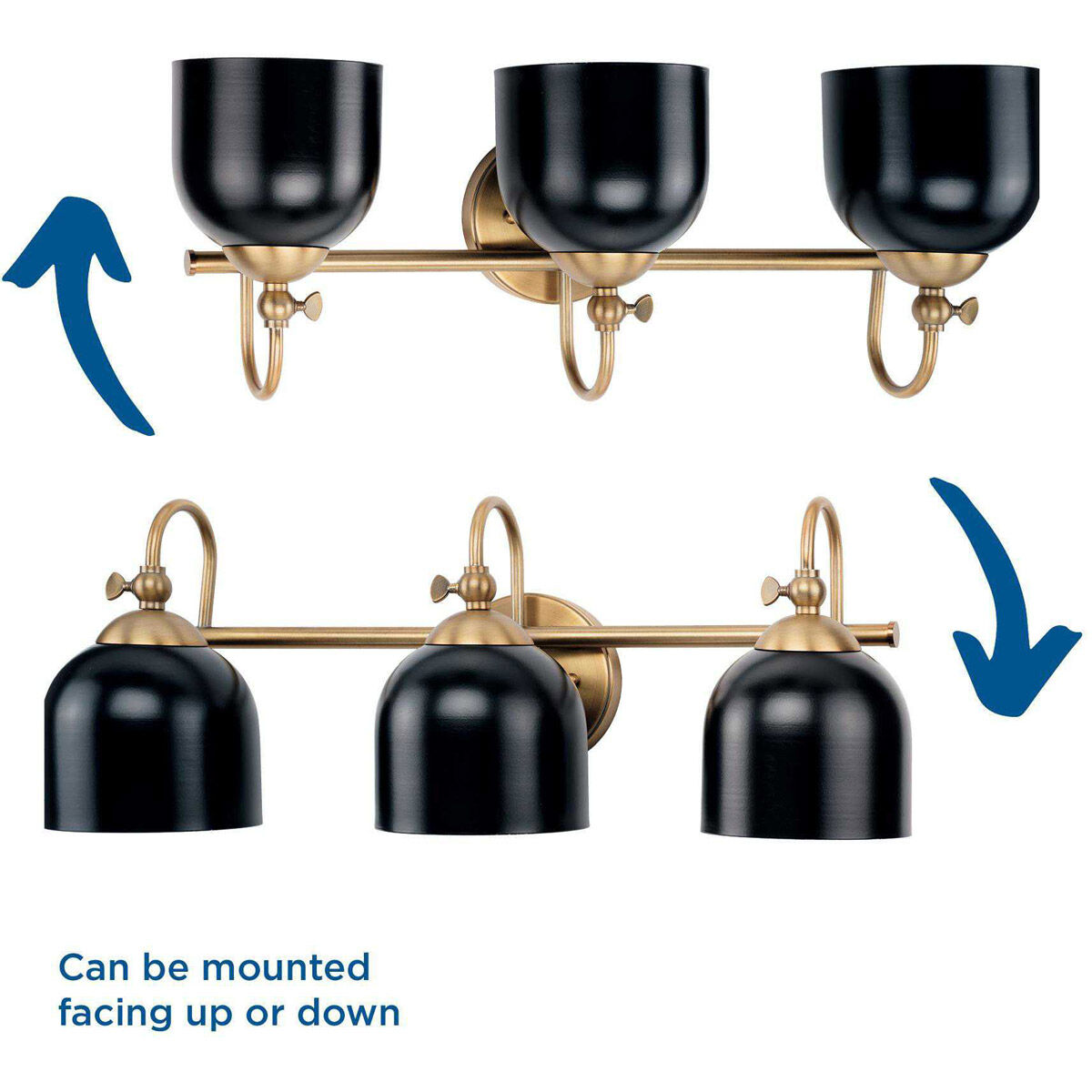 Dalton 3 Light 24 inch Vintage Brass Bath Vanity Wall Light