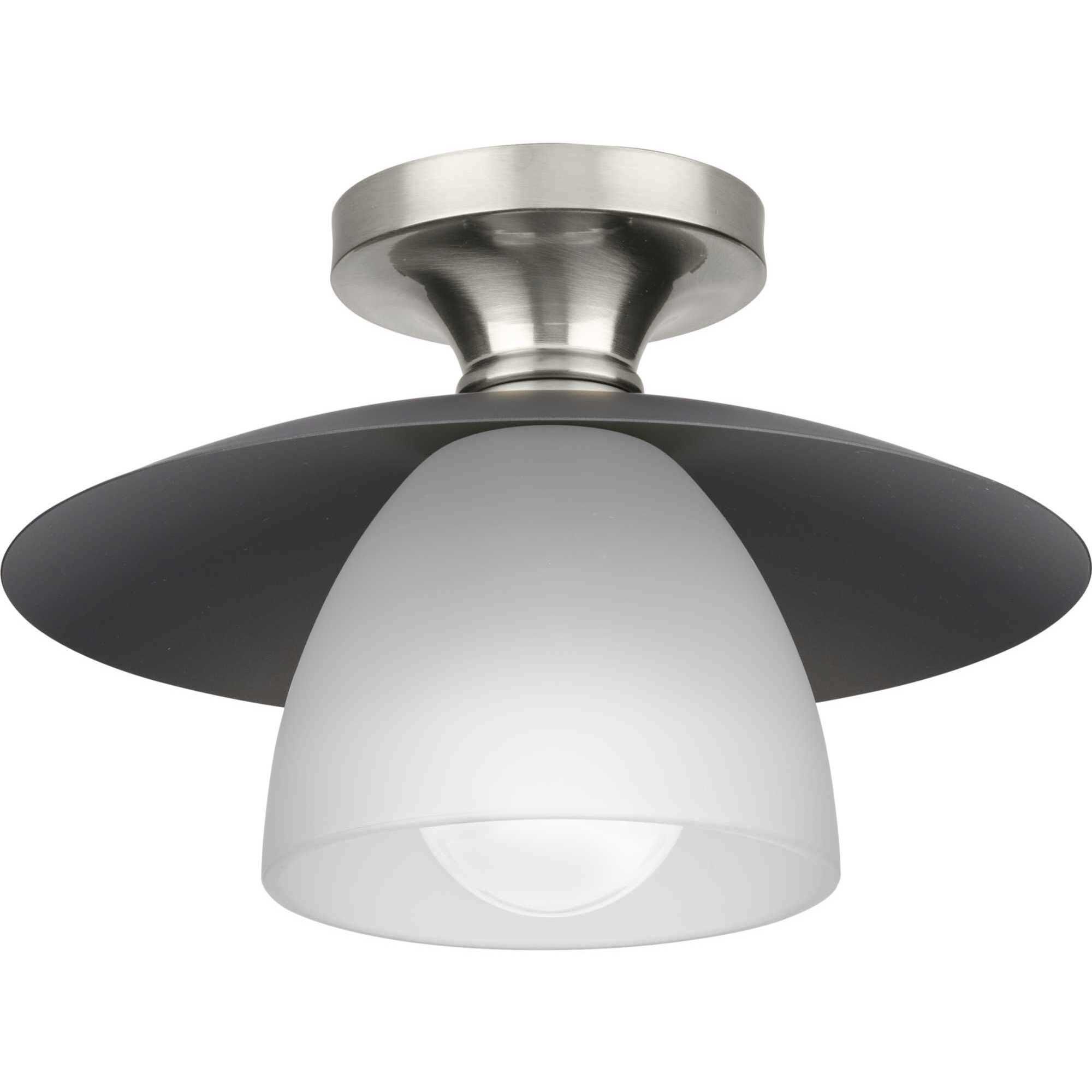 Trimble 1 Light 12 inch Brushed Nickel Semi-Flush Mount Ceiling Light, Design Series