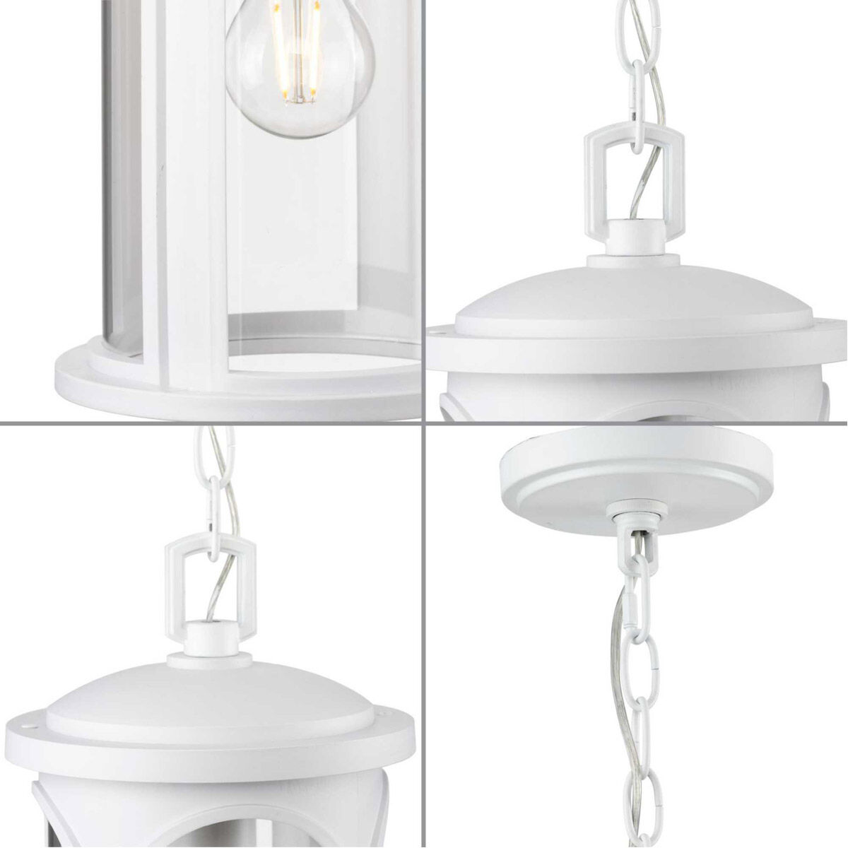 Gables 1 Light 8 inch Satin White Outdoor Hanging Lantern