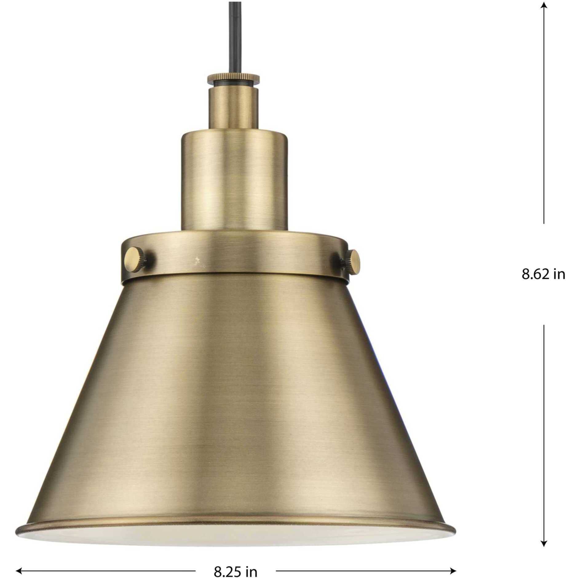 Hinton 1 Light 8.25 inch Vintage Brass Mini-Pendant Ceiling Light