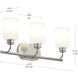 Reines 3 Light 22.75 inch Brushed Nickel Bath Vanity Wall Light