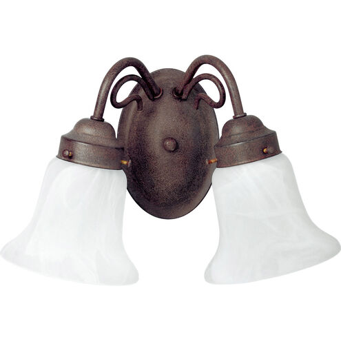 Bedford 2 Light 14 inch Cobblestone Bath Vanity Wall Light in Etched Alabaster