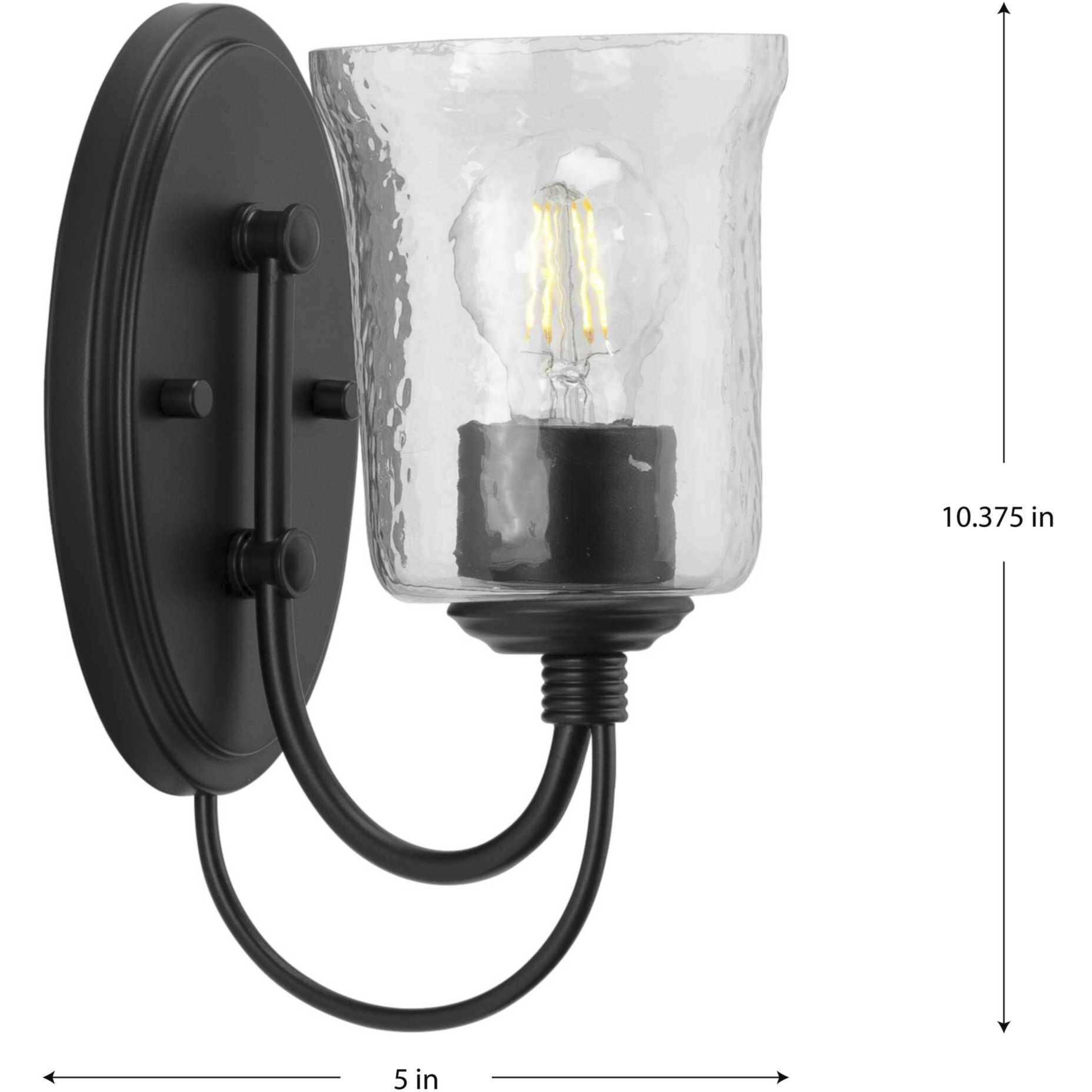 Bowman 1 Light 5 inch Matte Black Bath Vanity Wall Light