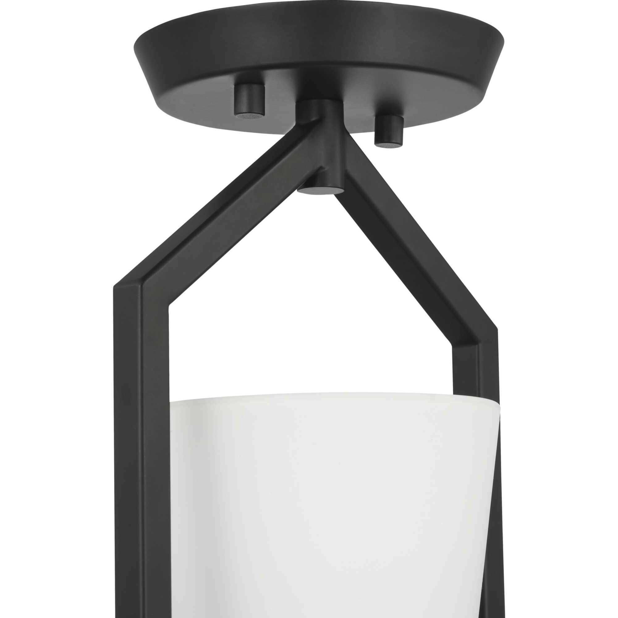 Vertex 1 Light 5 inch Matte Black Semi-Flush Mount Ceiling Light