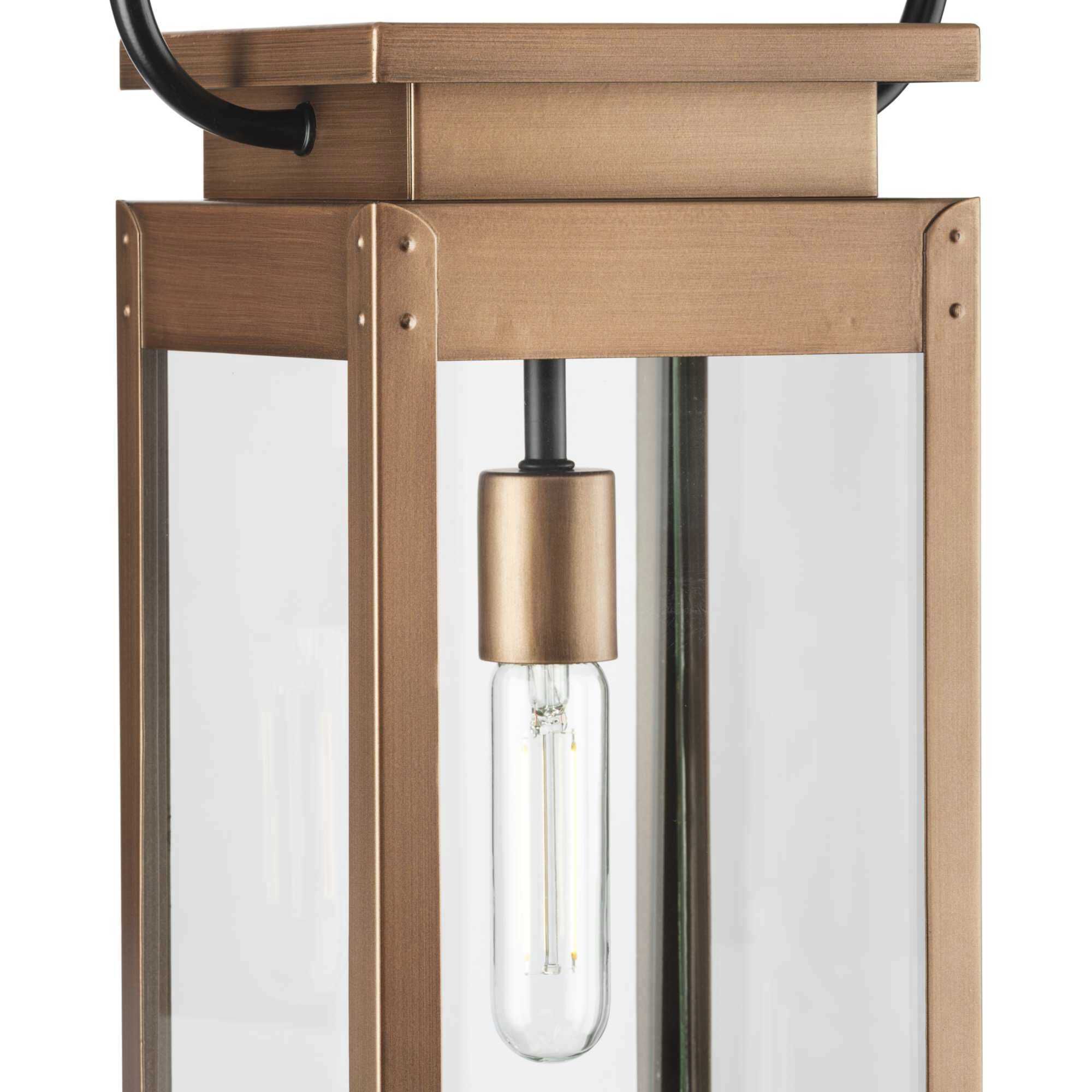 Union Square 1 Light 7 inch Antique Copper Hanging Lantern Ceiling Light, Design Series