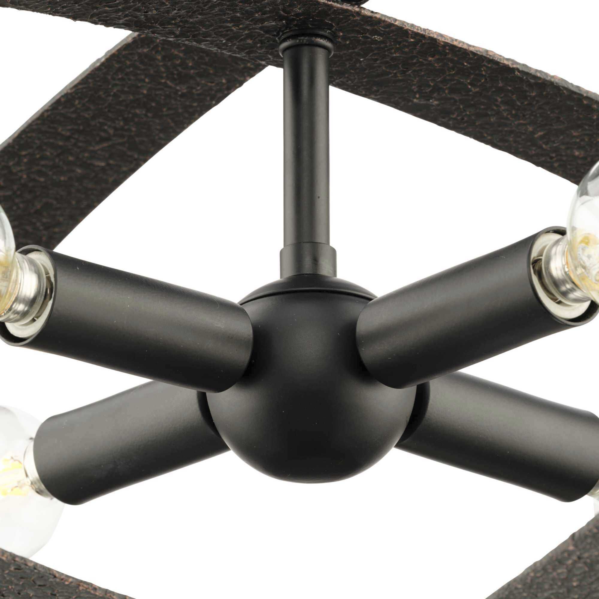 Allegheny 4 Light 24 inch Matte Black Semi-Flush Mount Ceiling Light, Design Series