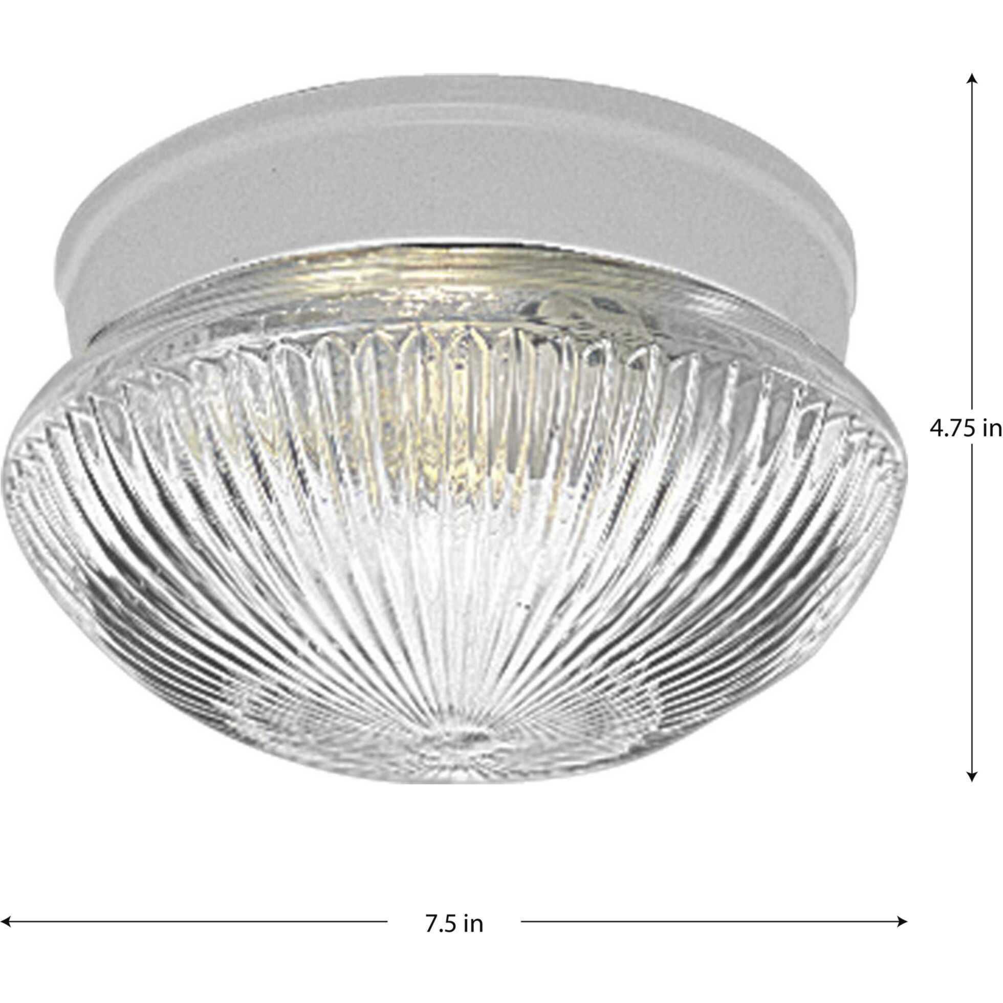 Fitter 1 Light 7.5 inch White Flush Mount Ceiling Light