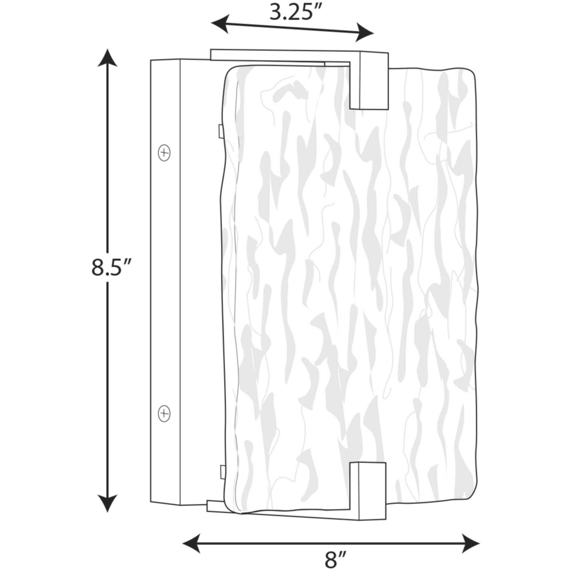 LED Stone Glass LED 8 inch Matte Black ADA Wall Sconce Wall Light, Progress LED