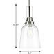 Rushton 1 Light 9 inch Brushed Nickel Pendant Ceiling Light