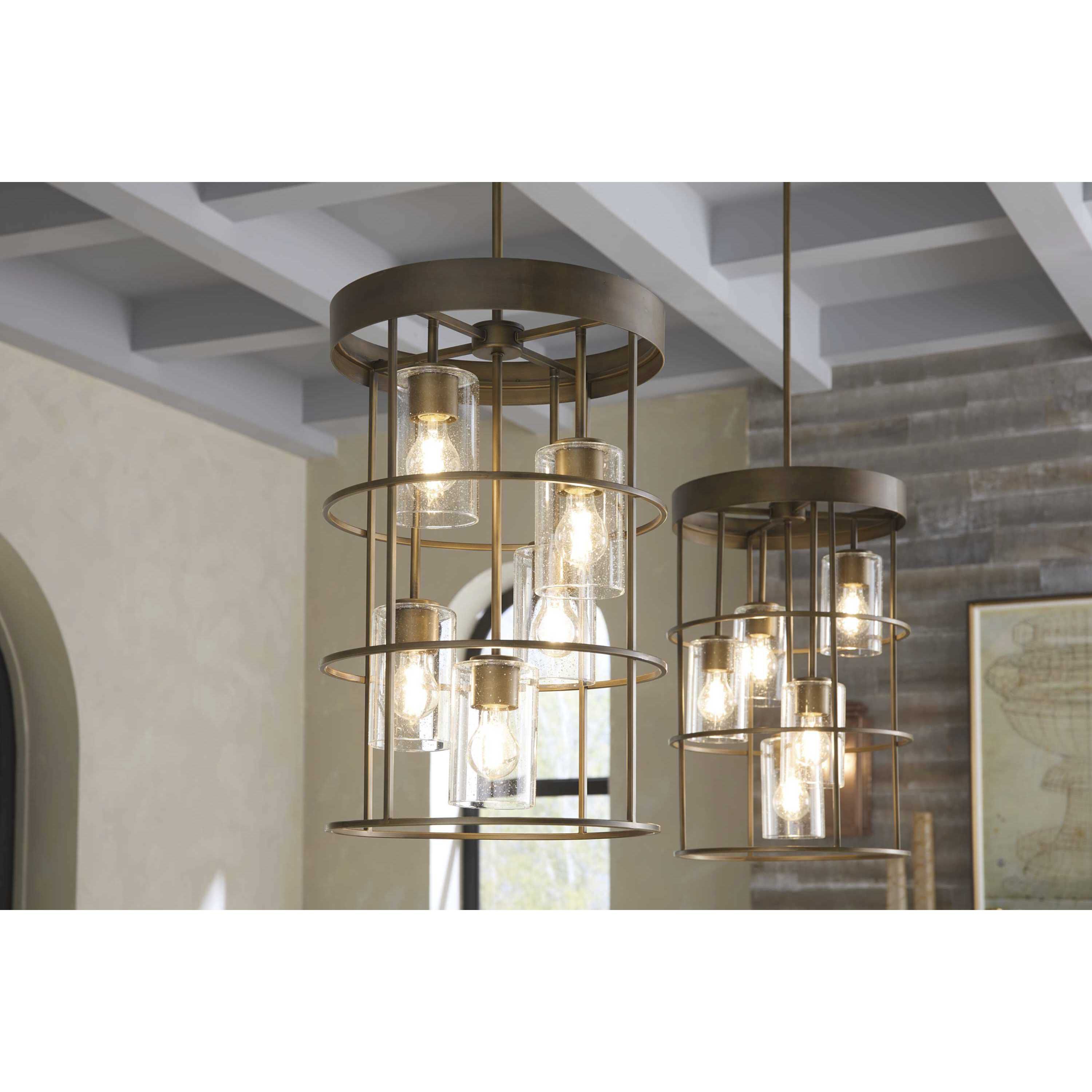 Burgess 5 Light 15.5 inch Aged Bronze Foyer Light Ceiling Light, Design Series