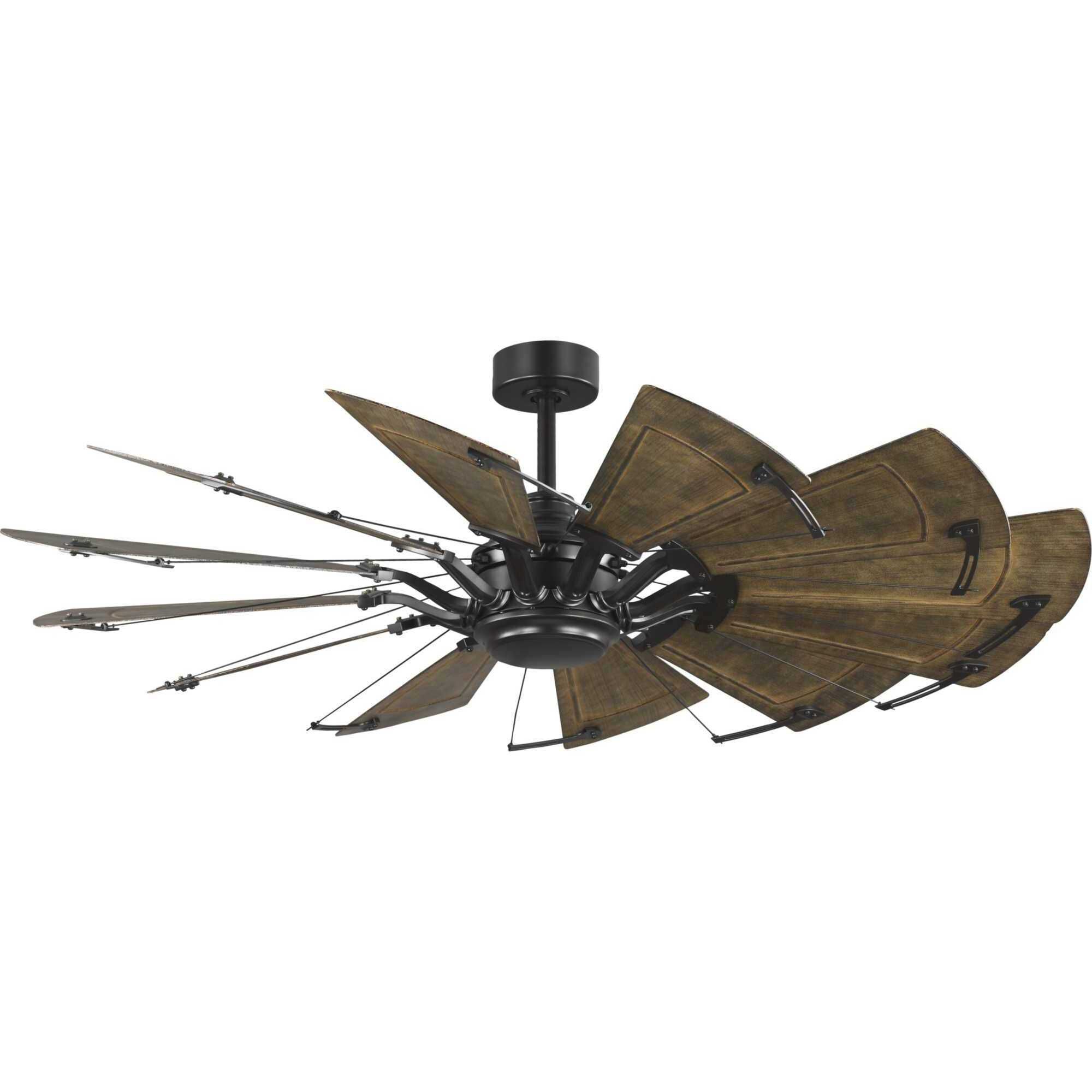 Springer II 60 inch Architectural Bronze with Distressed Walnut (Painted) Blades Ceiling Fan