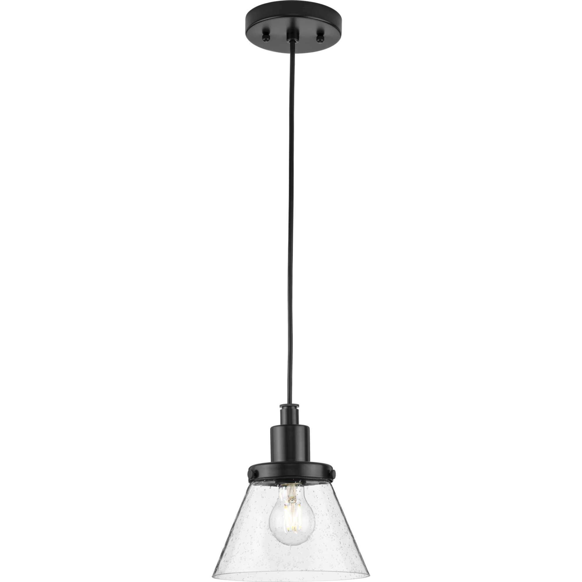 Hinton 1 Light 8 inch Matte Black Mini-Pendant Ceiling Light