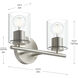 Replay 2 Light 13 inch Brushed Nickel Bath & Vanity Light Wall Light