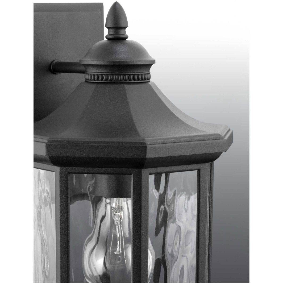 Edition 1 Light 13 inch Textured Black Outdoor Wall Lantern, Medium