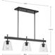 Saffert 3 Light 40 inch Matte Black Linear Chandelier Ceiling Light, Design Series