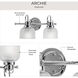 Archie 2 Light 17 inch Polished Chrome Bath Vanity Wall Light