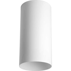 Cylinder 1 Light 6 inch White Outdoor Ceiling Mount Cylinder in Standard Lamping