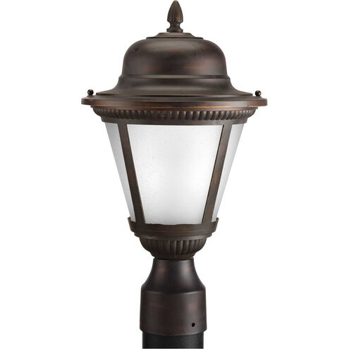 Westport LED LED 16 inch Antique Bronze Outdoor Post Lantern in Etched Seeded, Progress LED