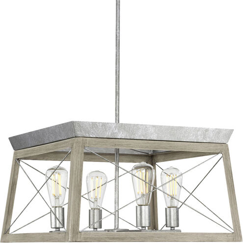 Briarwood 4 Light 20 inch Galvanized Finish Chandelier Ceiling Light