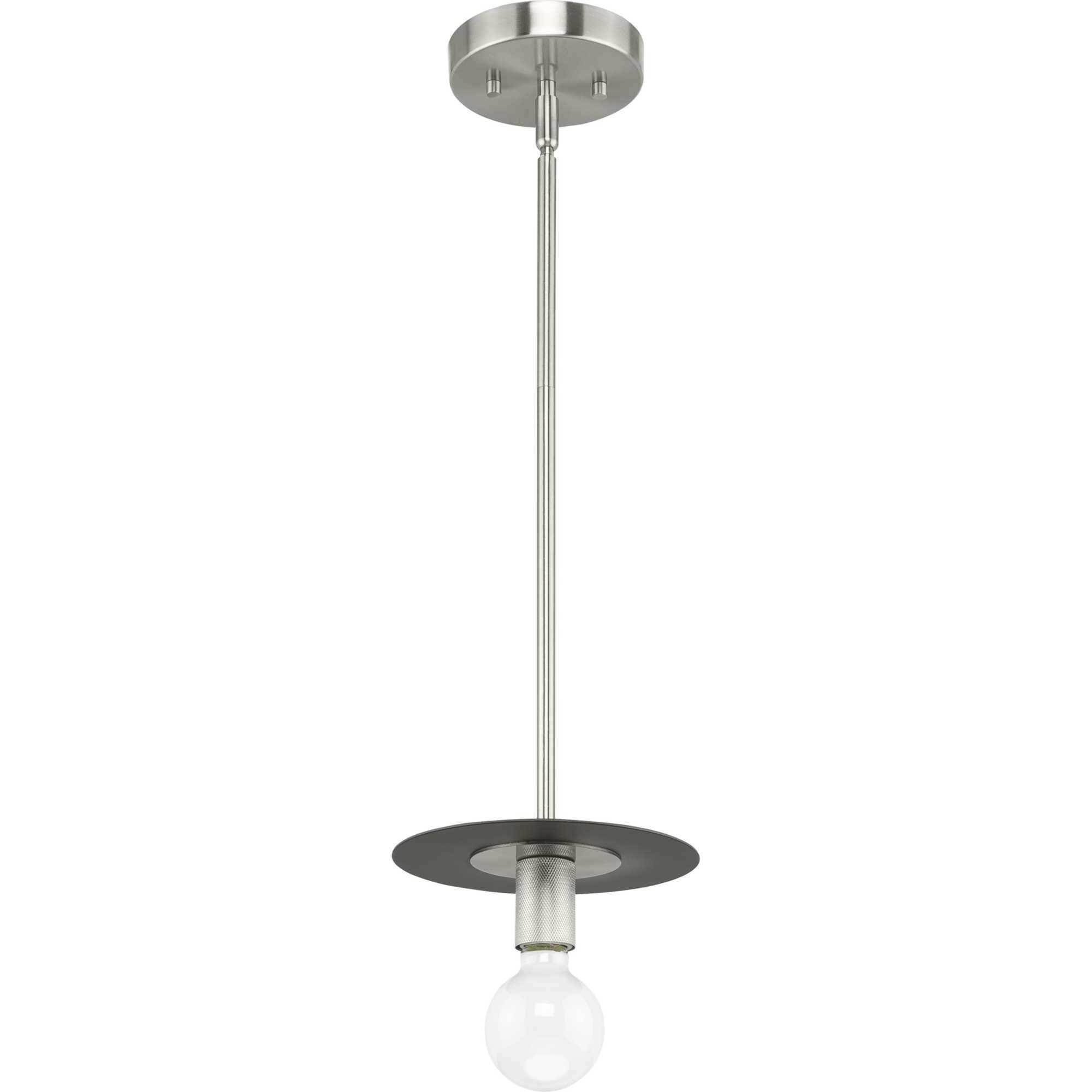 Trimble 1 Light 8 inch Brushed Nickel Mini Pendant Ceiling Light, Design Series