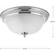 Dome Glass CTC 2 Light 13.25 inch Polished Chrome Flush Mount Ceiling Light in Etched