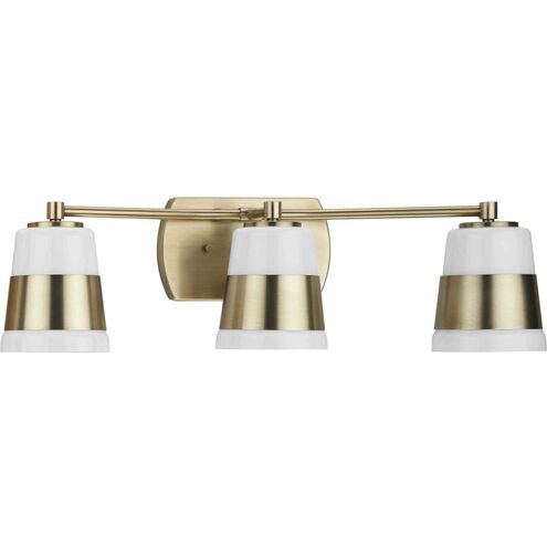 Haven 3 Light 24 inch Vintage Brass Bath Light Wall Light