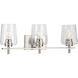 Calais 3 Light 24 inch Brushed Nickel Bath Vanity Wall Light