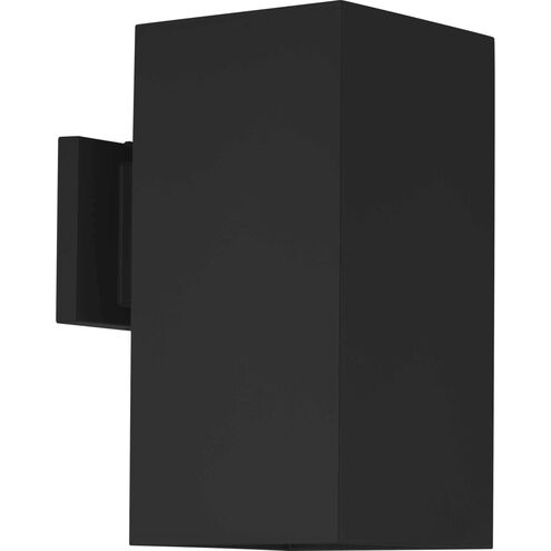 Square 1 Light 12 inch Matte Black Outdoor Wall Lantern in Standard