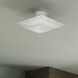 Square Glass 2 Light 12 inch White Flush Mount Ceiling Light