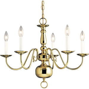 Americana 5 Light 24 inch Polished Brass Chandelier Ceiling Light