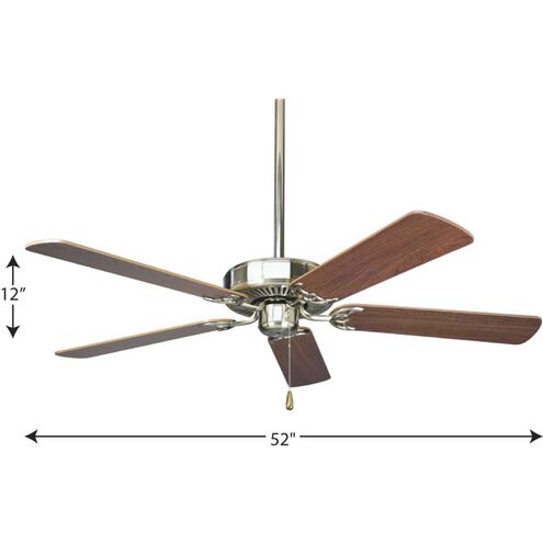 AirPro 52 inch Brushed Nickel with Cherry/Natural Cherry Blades Ceiling Fan