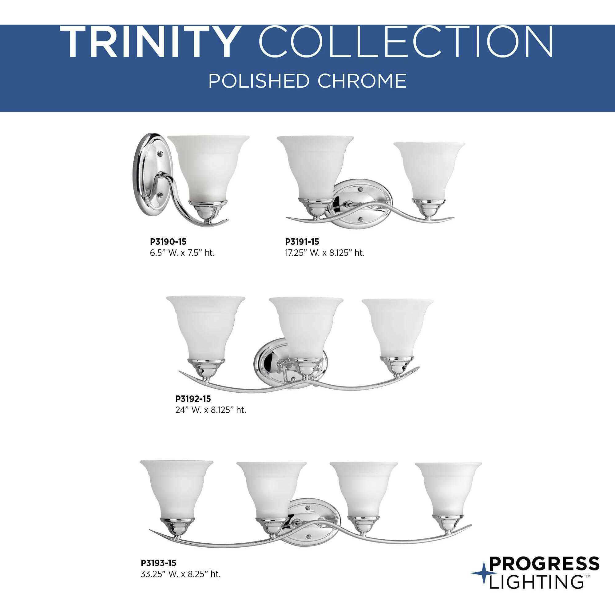 Trinity 3 Light 24 inch Polished Chrome Bath Vanity Wall Light