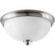 Lucky 3 Light 15 inch Brushed Nickel Flush Mount Ceiling Light