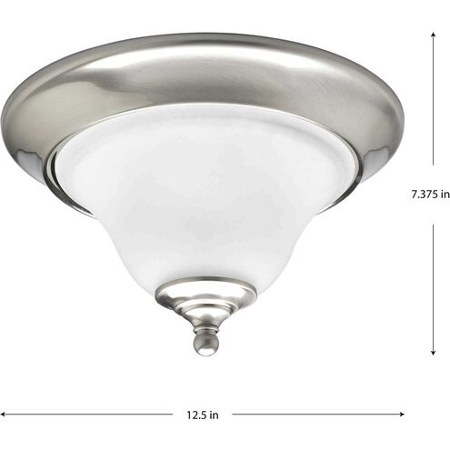 Trinity 1 Light 12.5 inch Brushed Nickel Flush Mount Ceiling Light