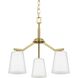 Vertex 3 Light 18 inch Brushed Gold Convertible Chandelier Ceiling Light