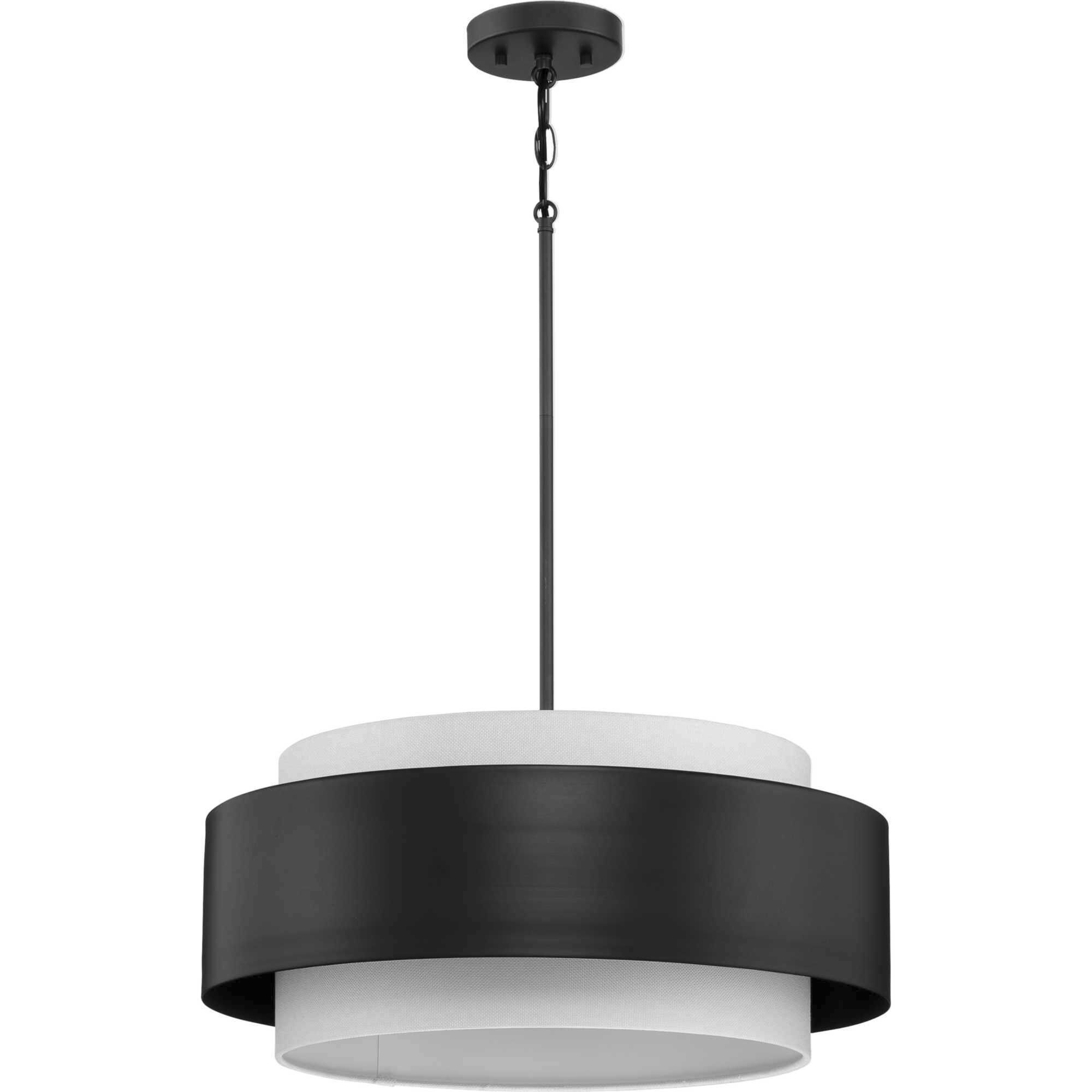 Silva 3 Light 22 inch Matte Black Pendant Ceiling Light, Design Series