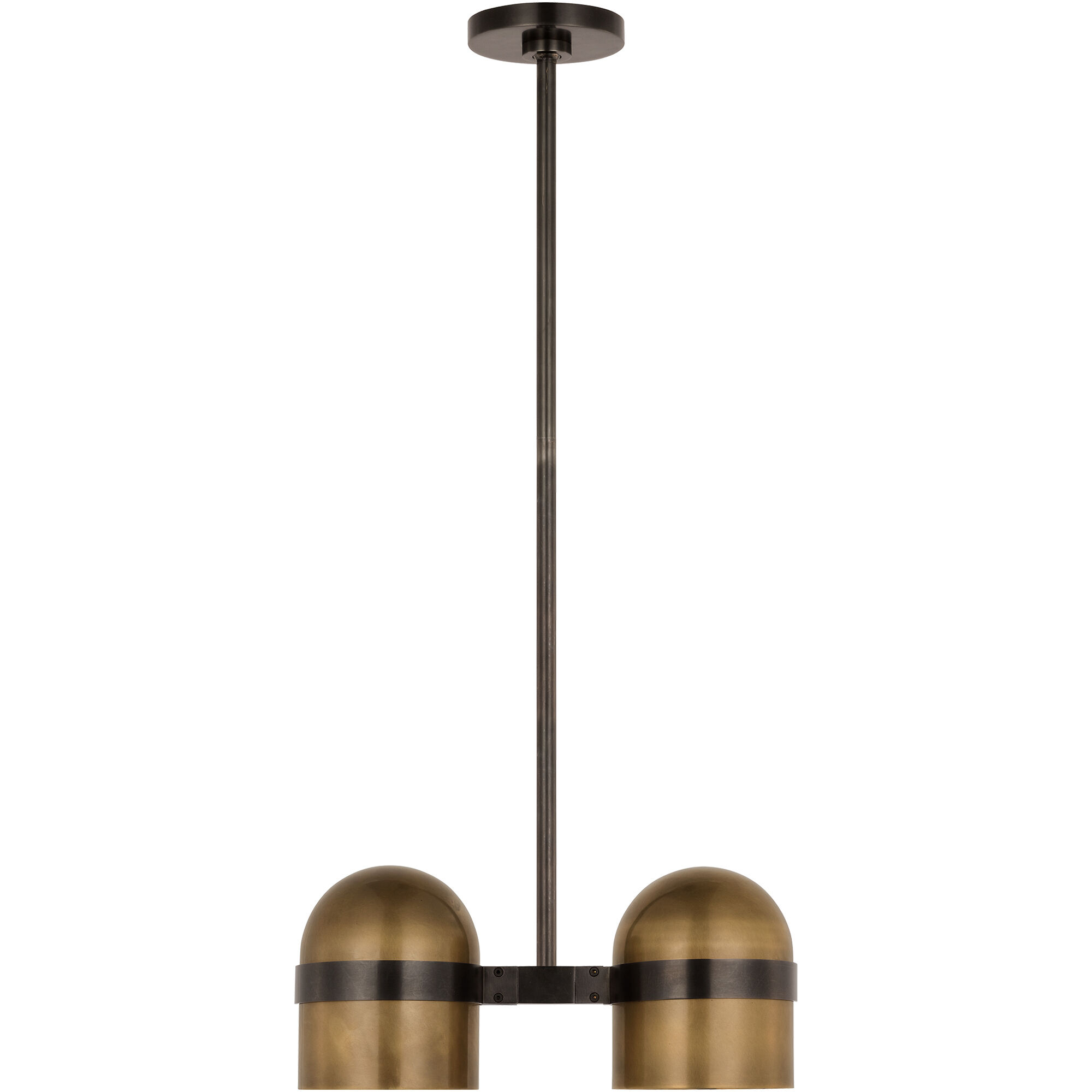 Avroko Octavia 2 Light 5.9 inch Blackened Bronze/Bright Worn Brass Pendant Ceiling Light