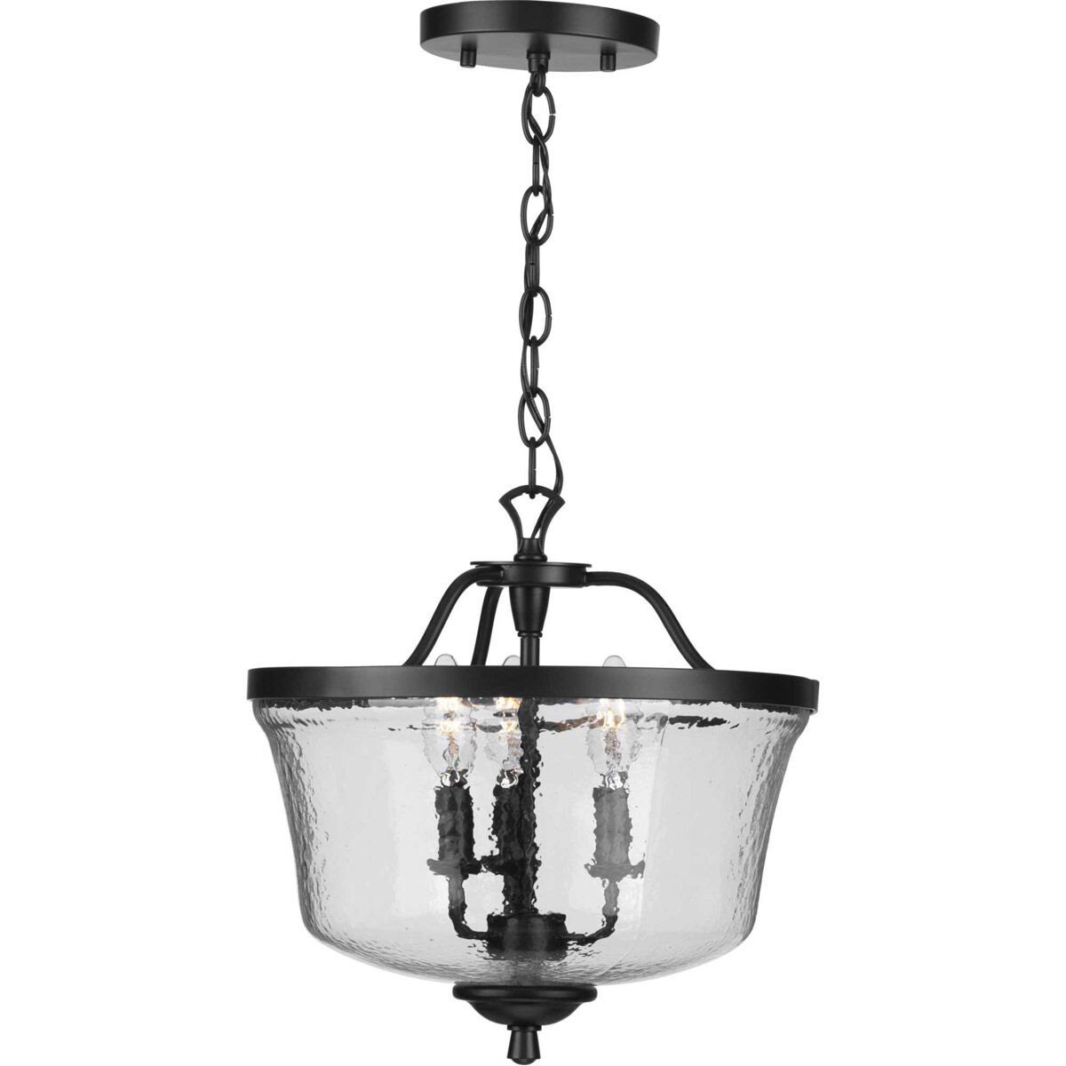 Bowman 3 Light 14 inch Matte Black Semi-Flush Mount Convertible Ceiling Light