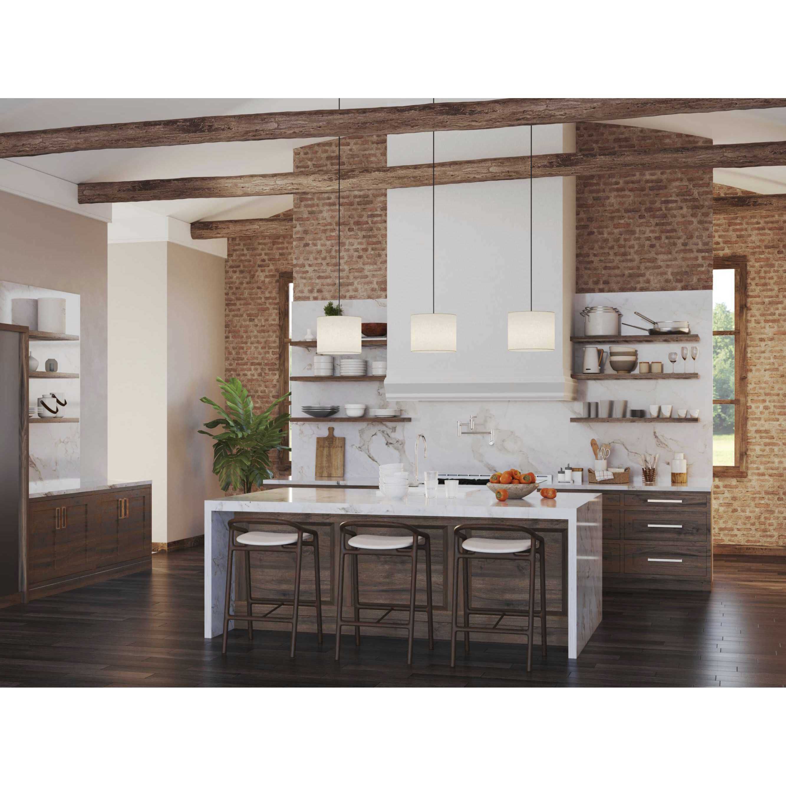 Markor 1 Light 12 inch Brushed Nickel/Matte Black/Vintage Brass Drum Pendant Ceiling Light