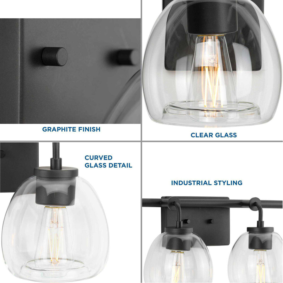 Caisson 4 Light 32 inch Graphite Bath Vanity Wall Light