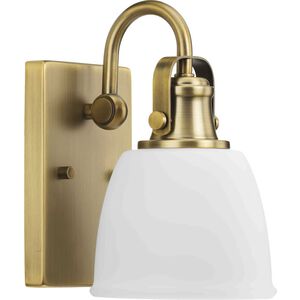 Preston 1 Light 7.5 inch Vintage Brass Bath Light Wall Light