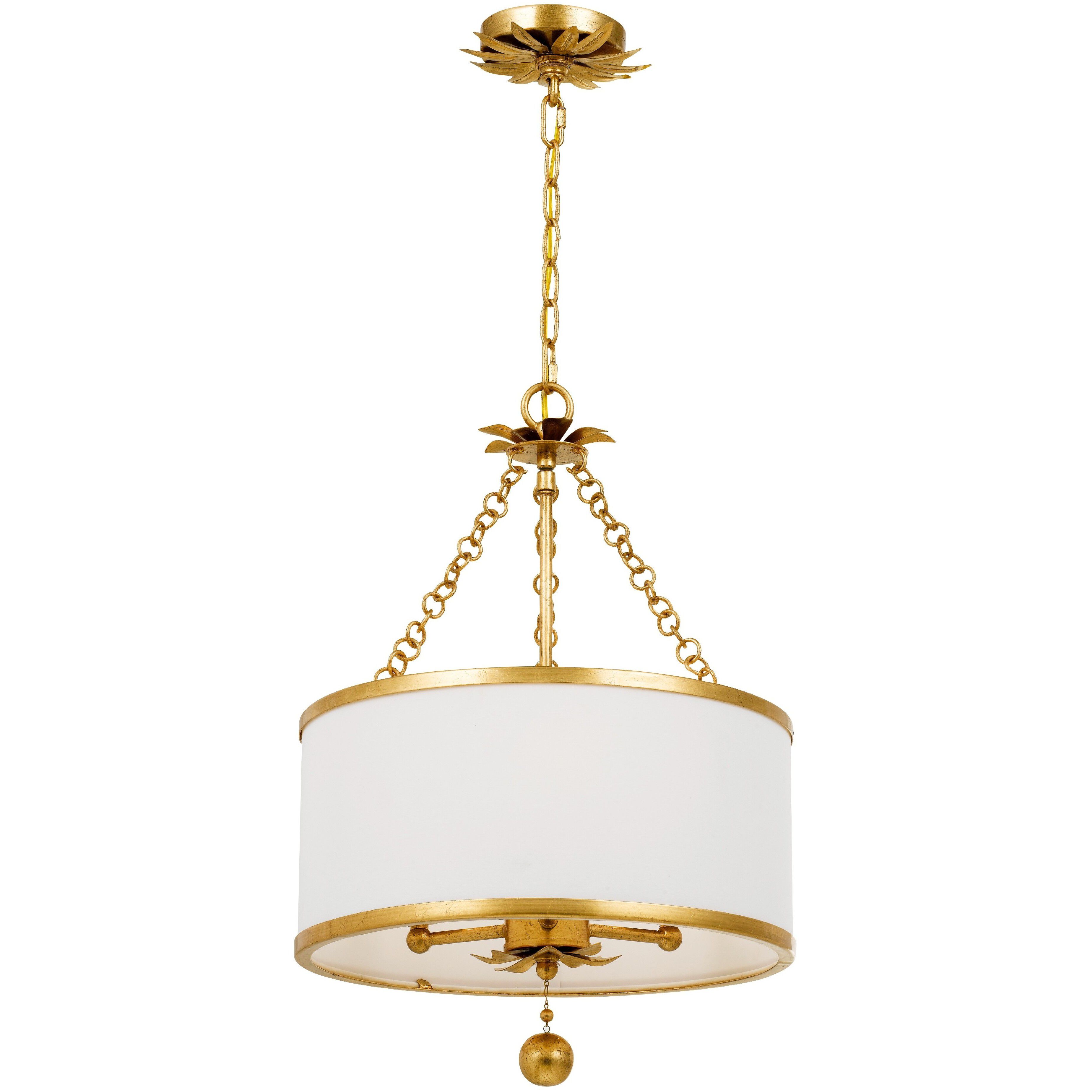 Broche 3 Light 14 inch Antique Gold Mini Chandelier Ceiling Light