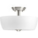 Leap 2 Light 14 inch Brushed Nickel Semi-Flush Mount Ceiling Light