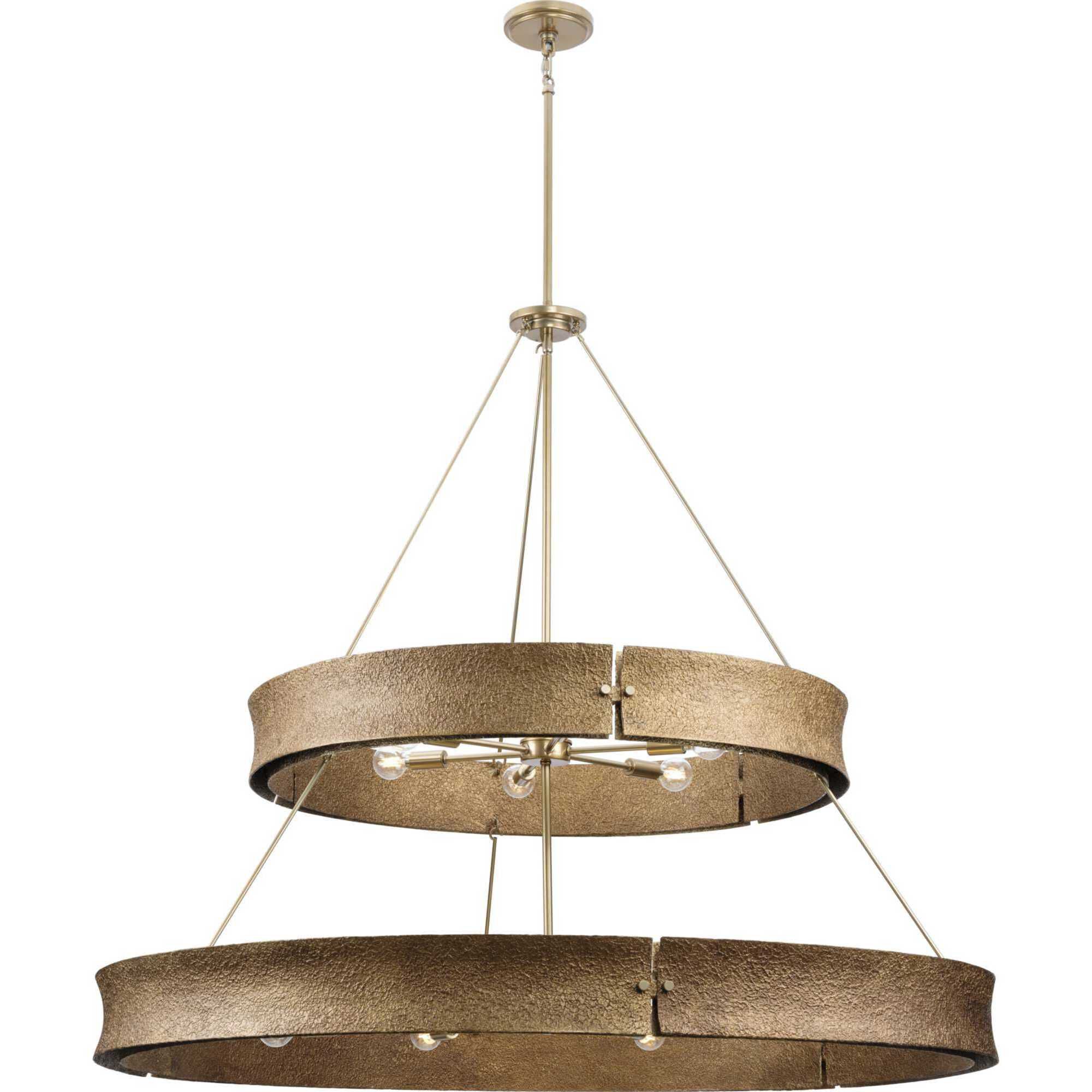Progress P400377-205 Lusail 13 Light 48 inch Soft Gold Chandelier Ceiling  Light, Design Series